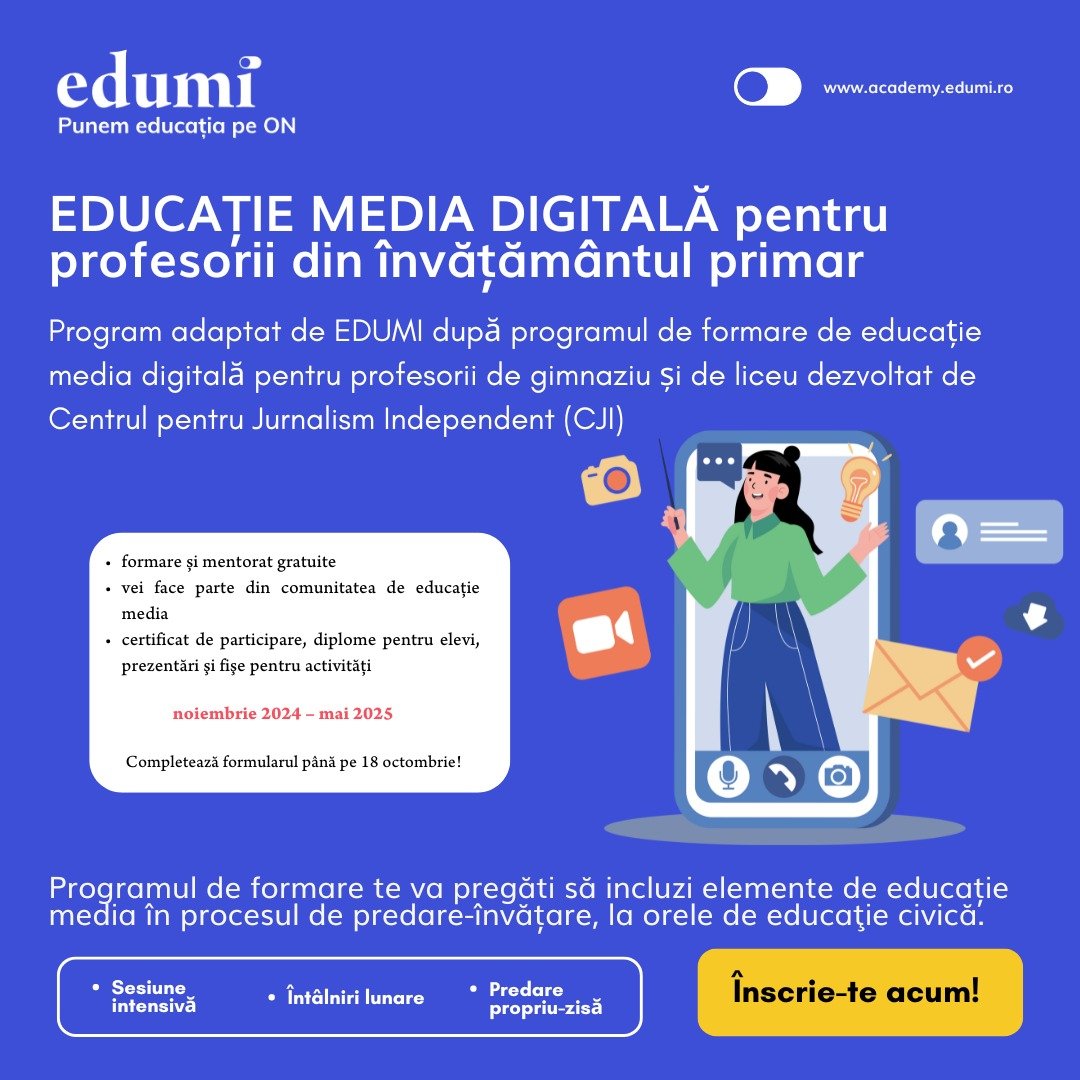 Edumi Academy - Programul de formare EDUCAȚIE MEDIA DIGITALĂ pentru ...